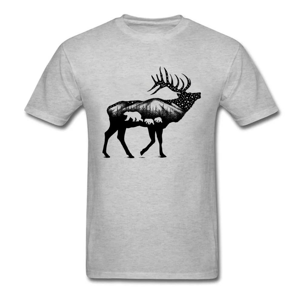 ELK 100% Cotton Fabric Tshirts for Boys Short Sleeve Cool Tops T Shirt Graphic Summer O Neck T-Shirt Normal Wholesale ELK grey