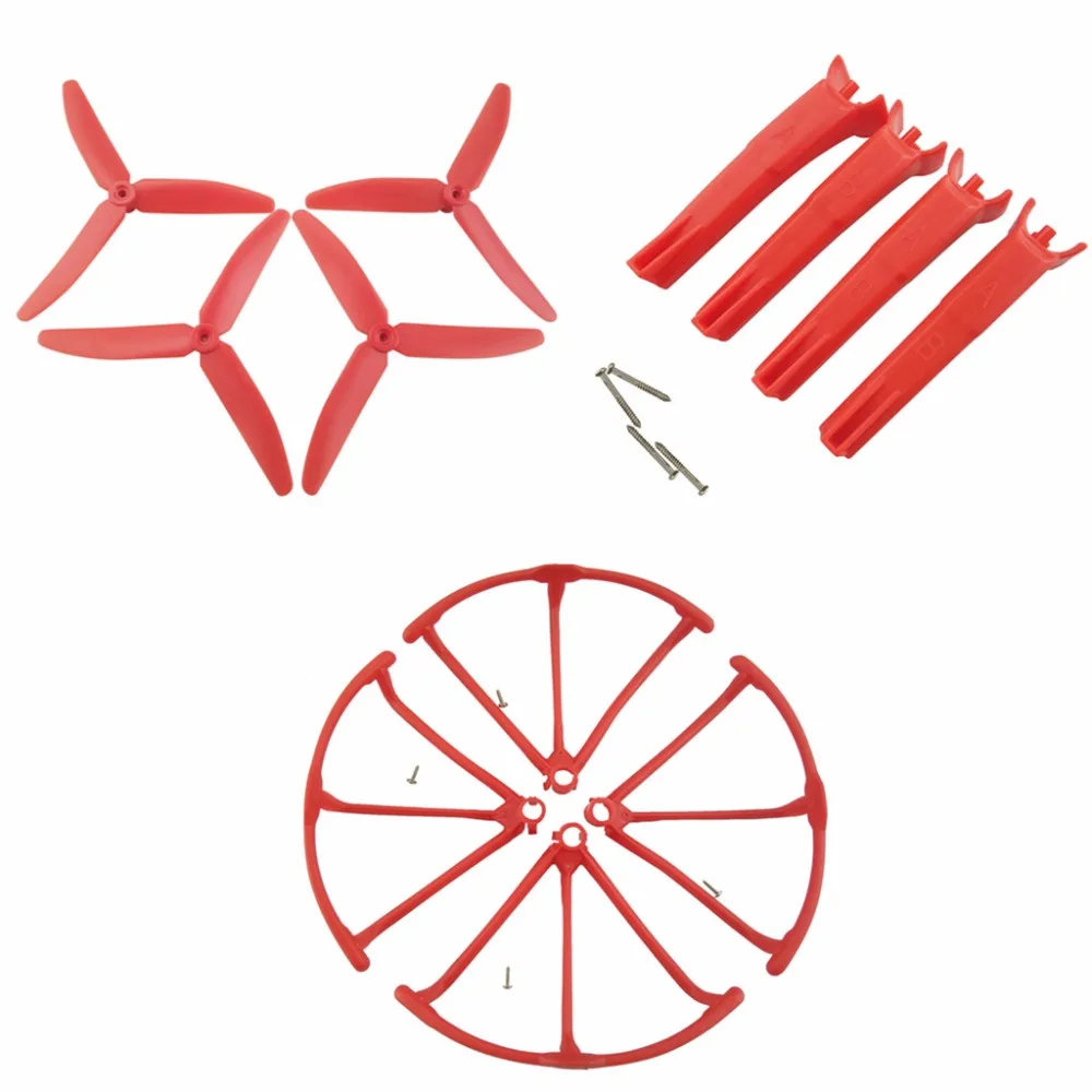 Remote control helicopter upgrade parts for Hubsan X4 H502S H502E parts landing gear and propeller and protective cover + Red