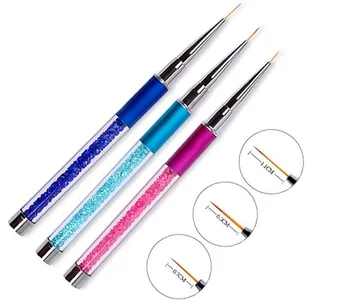 

7/9/11mm Painting Line Pen Brush Crystal Rhinestone Metal Acrylic UV Gel Polish Tip Design Tool Nail Art Manicure/by dhl 500pcs