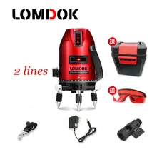 OK лазерный уровень 2 линии 2 балла Slash Функция Горизонтальные и вертикальные 360 Поворотный наливные чемодан 635nm лазерный уровень Инструменты