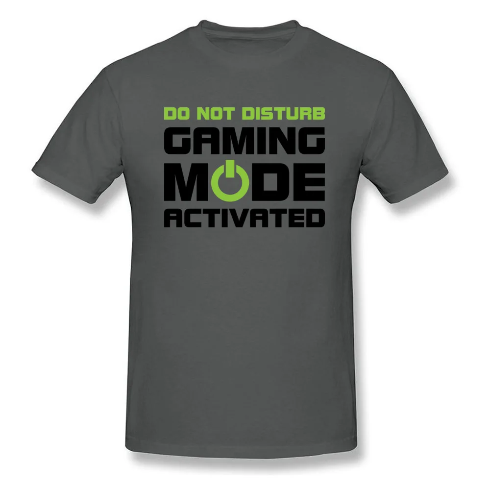 Gaming Mode Activated Funny T Shirt Short Sleeve for Men 100% Cotton Fall O-Neck T-Shirt Normal Tee Shirt Retro Gaming Mode Activated carbon