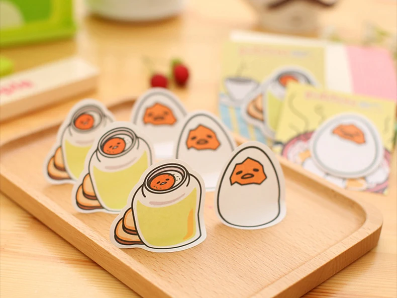 2 шт. японский kawaii Gudetama блокнот для заметок Милый Забавный стационарный планировщик сообщение Sticky Note Школа Офис украшение этикетка