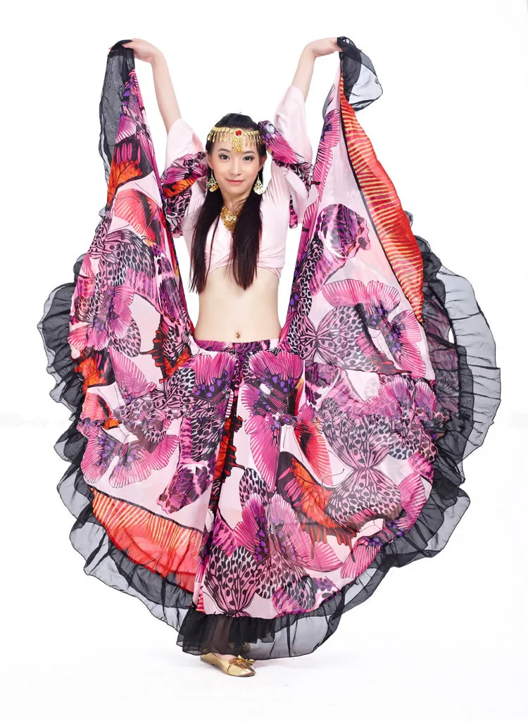 720 градусов цветочный принт Цыганская юбка танец живота племенная одежда танец живота костюм одежда фламенко