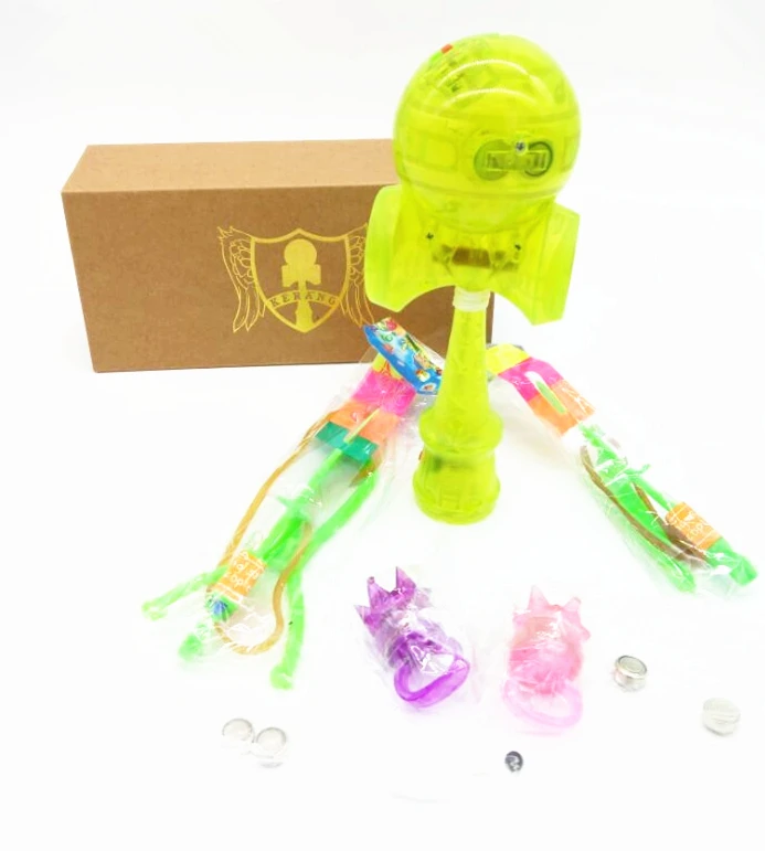 HOT Kerang Kendama LED Light up Yellow Colors May Vary Bumpy Rings