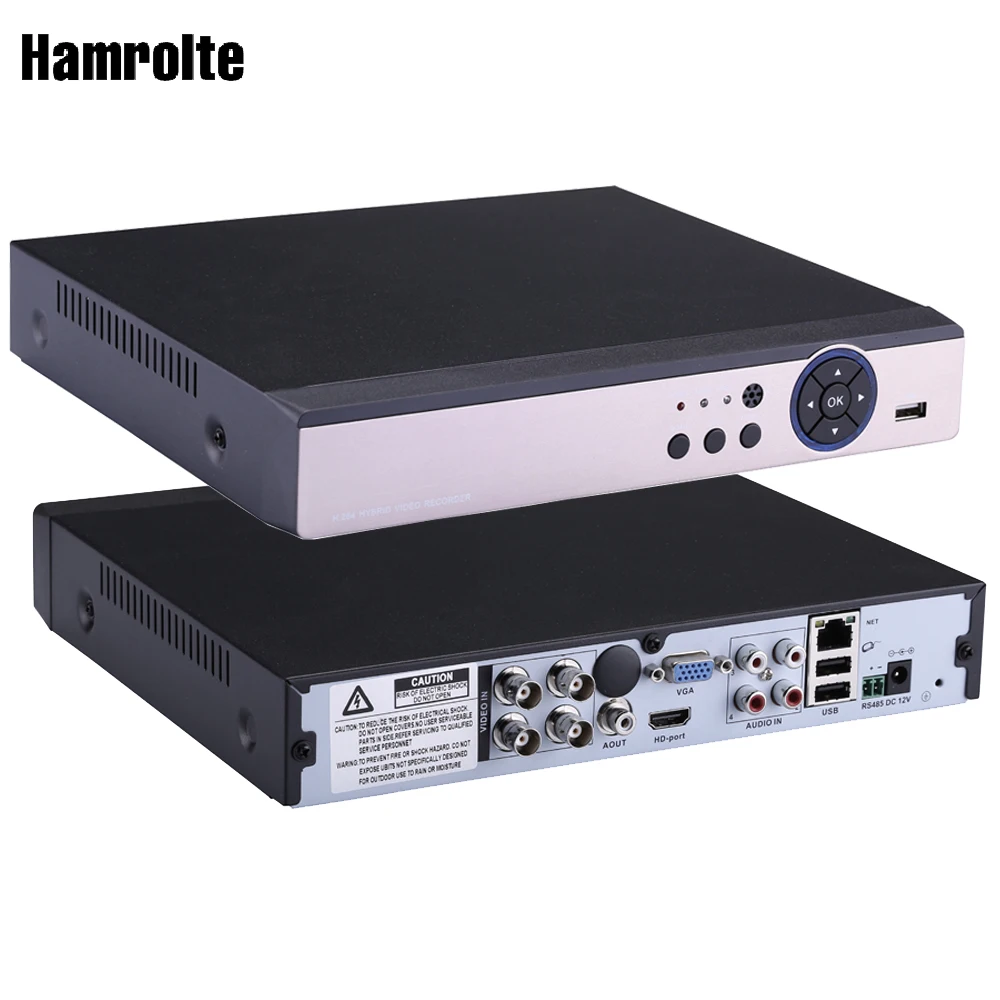 Hamrolte CCTV DVR 4CH 4MP AHD TVI CVI Analog 5IN1 Hybrid Video Recorder For 4MP AHD Camera Support Motion Detection IE Cloud P2P