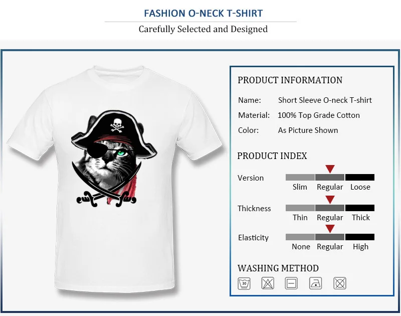 Crazy CATain Jack Men T-Shirt 2018 Discount Lovers Day Short Sleeve Crew Neck All Cotton Tops Tees Normal Sweatshirts CATain Jack