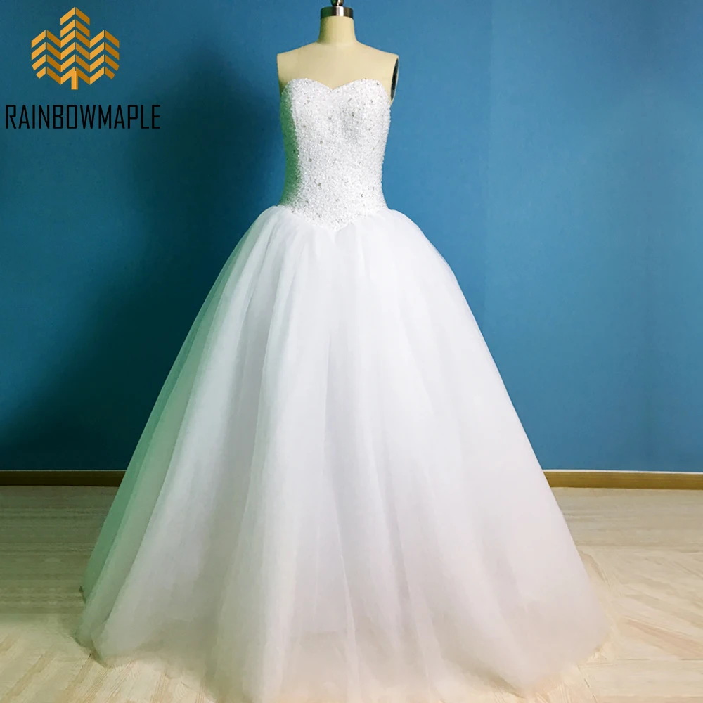 Lovely Sweetheart White Ball Gown Wedding Dresses Luxury Rhinestone