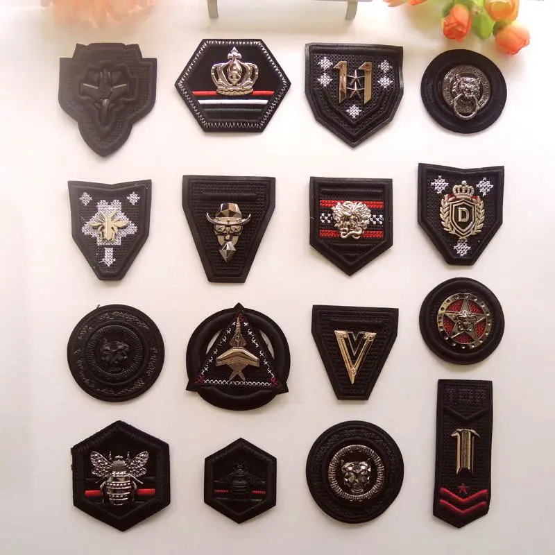 

Leather Leather Label Patch Patch Metallic Down Clothing Decoration Badge Embroidery Applique Patch