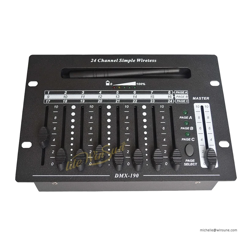24 Channels Simple Wireless Controller Console Remote Controller Stage Light Show Portable DMX512 Controller