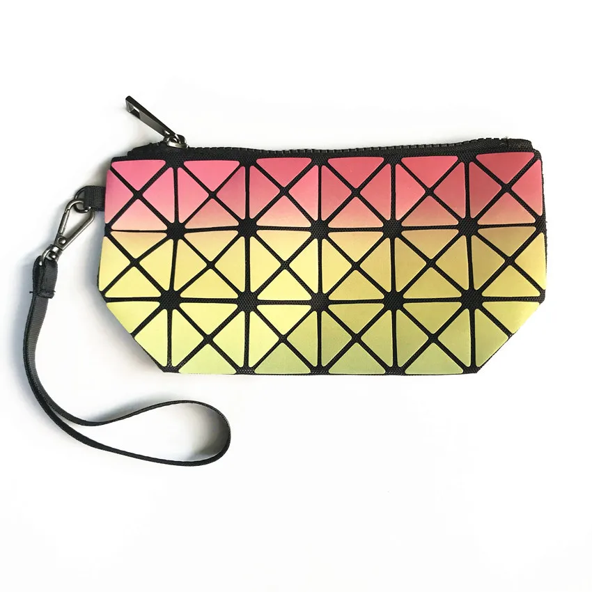 Deformable Women Geometry Quilted Plaid Mosaic Sequins Mirror Wallet Clutch Bag BaoBao Lattice Laser Foldable Bag (7)