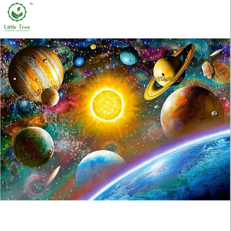 

home decor colorful universe 3d mosaic embroidery cross stitch textile crystal needlework scenery full drill diamond painting