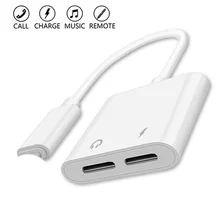 Двойной для Lightning Jack зарядки аудио адаптер для iPhone 11 Pro Max 7 8 X IOS 13 музыка вызова наушников вспомогательный конвертер сплиттер