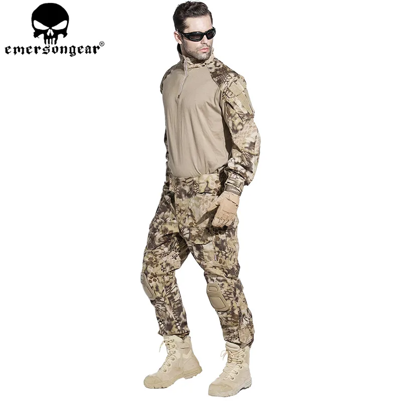 БДУ Emersongear Г3 форменная рубашка и штаны с накладками коленного сустава БДУ страйкбол военная игра равномерное дву Маскировочные костюмы EM8594 EM7047
