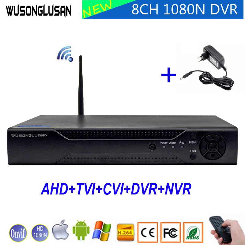 En Ligne 8 canal CCTV Numérique Enregistreur Vidéo 8CH 1080N 960 p 720 p 5 dans 1 Wifi Coaxial Hybride DVR Onvif nuage P2P NVR CVI TVi AHD IP Cam