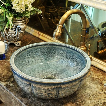 

Chinese Handmade Artistic White Vessel Sink Ceramic Bathroom Sink art basin sink Ceramic Bathroom Basin