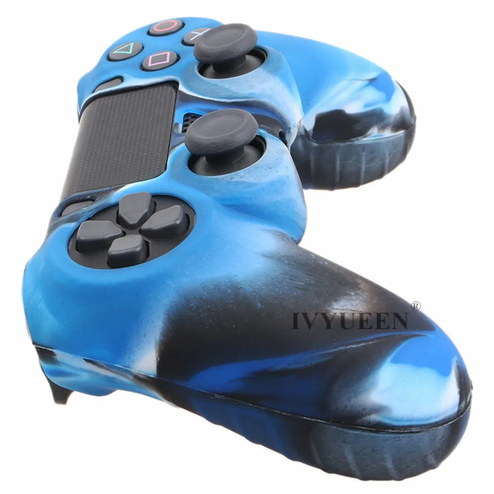 IVYUEEN мягкий силиконовый резиновый чехол для Play Station Dualshock 4 PS4 DS4 Pro тонкий контроллер кожа + 2 Силиконовый захват большого пальца шапки