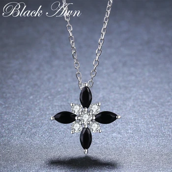 

Black Awn 2020 New Romantic Arrive 925 Sterling Silver Fine Jewelry Trendy Flower Engagement necklaces & pendants for Women K004