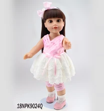 18 inch Plastic Baby Toy Doll with Lovely Princess Dress Journey Girl Vinyl Alexander Doll with Brown hair