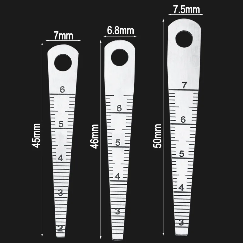 6 шт. контрольная линейка сварного шва из нержавеющей стали 0-7 конусный калибровочный щель лазерный калибровочный апертуры измерительные приборы для очистки резьбы