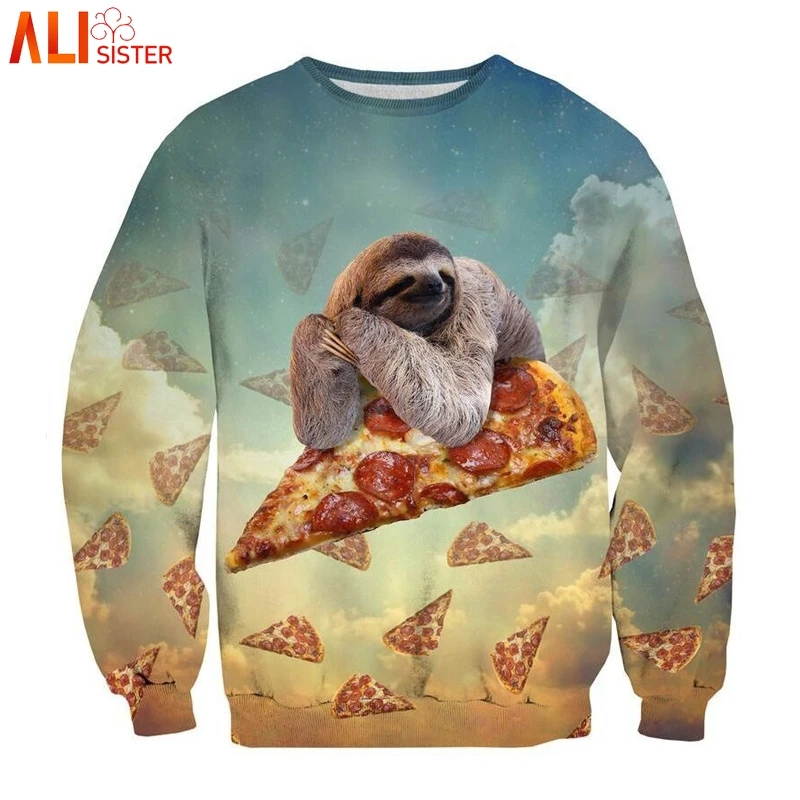 

Alisister Animal Sweatshirt Pizza Sloth Hoodies Swearshirts Men Women's Unicorn Cat Hoodie Winter Autumn 3d Galaxy Clothes