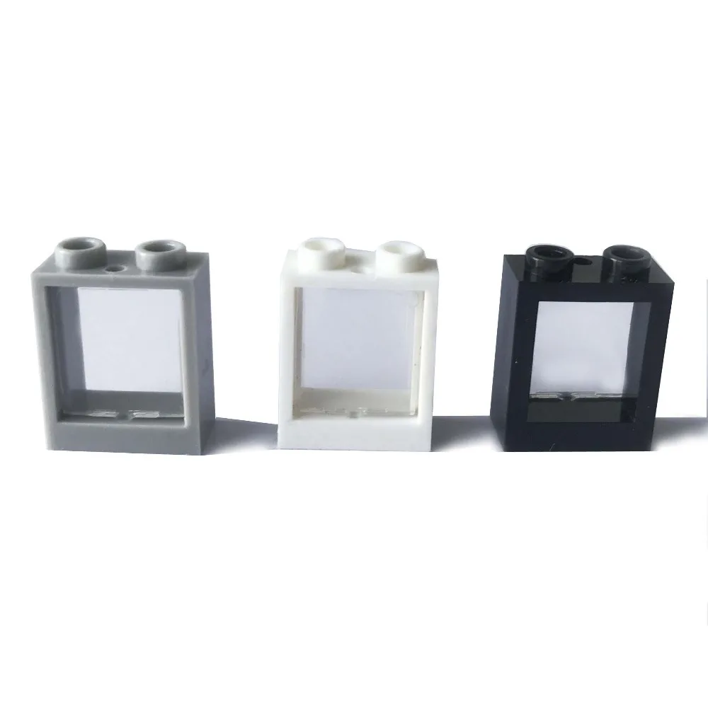 

20pcs/lot Window 1x2x2 with glass DIY building Block bricks Parts Compatible with Assemble Particles