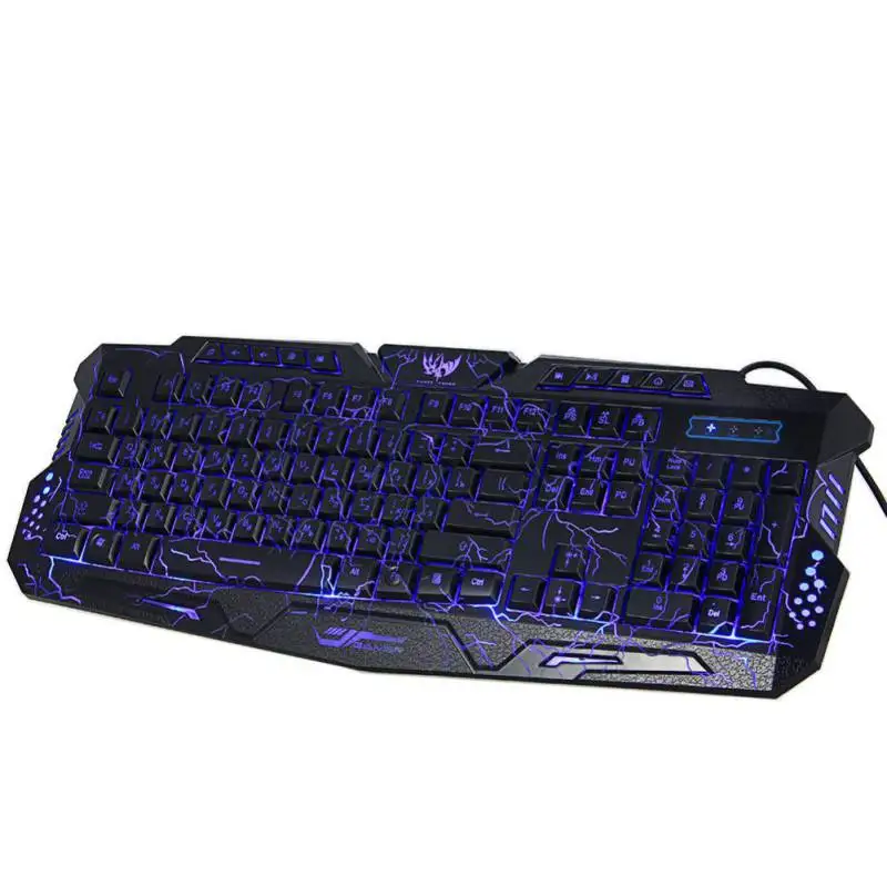 

104 keys Russian version wired ergonomic wrist rest colorful backlit spill-resistant gaming keyboard comfortable to grip and use