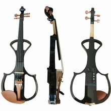 Black Full Size 4/4 Silent Electric Violin Solid Wood Maple with Bow Hard Case Tuner Headphone Rosin Audio Cable Strings Black Full Size 4/4 Silent Electric Violin Solid Wood Maple with Bow Hard Case Tuner Headphone Rosin Audio Cable Strings