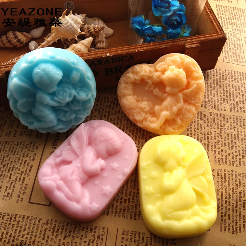 

4 Hole Angel Silicone Soap mold Handmade Soap Mold Silicone Cake Ice Modeling Tool Pastry Arts Decorative Kitchen Accessories