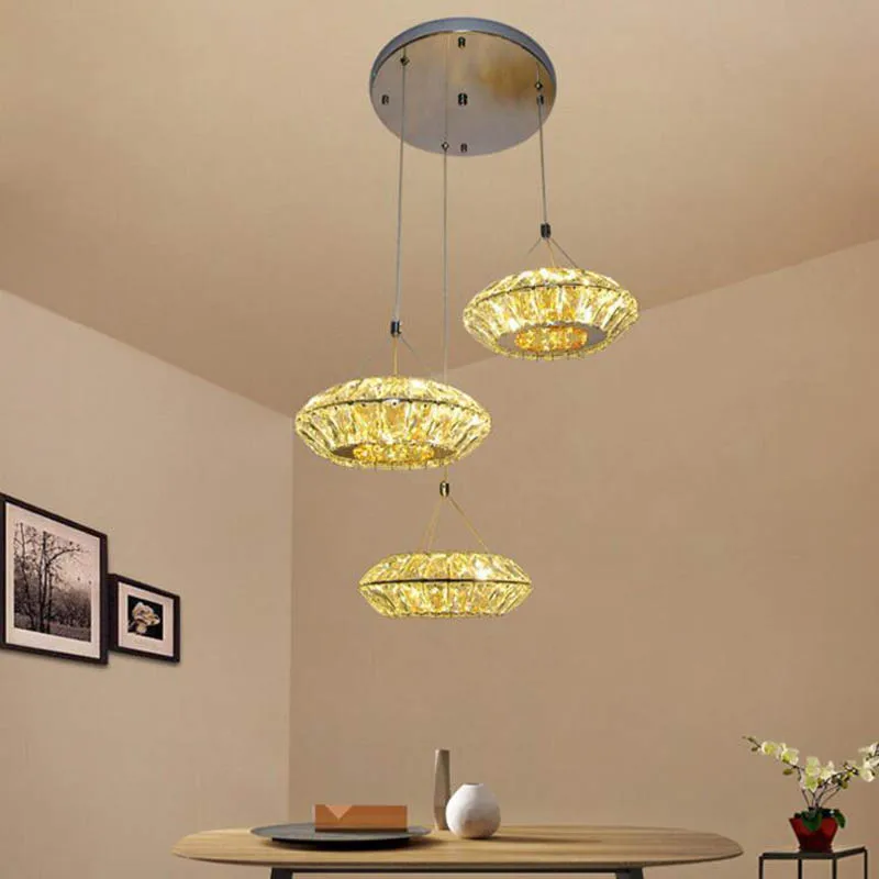 

Wire cutting crystal dining chandelier simple romantic bar restaurant light two-color creative bedroom hanging lamps home light