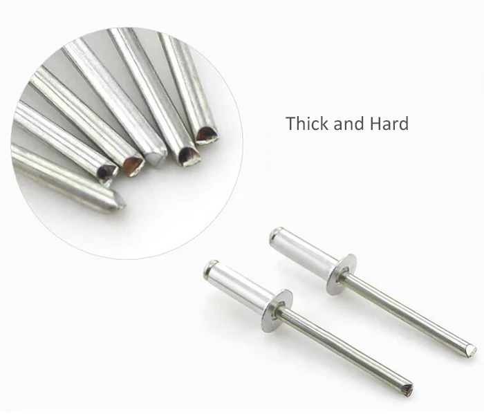 100pcs Countersunk Head Aluminum Blind Rivets Decorating Nails Flat