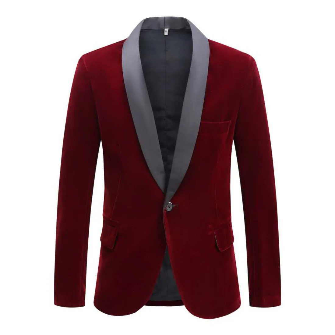 Burgundy shawl lapel PYJTRL для мужчин осень зима бархат цвет красного вина модный костюм для отдыха куртка Свадьба Жених певец Slim Fit Блейзер Hombre Masculino - Цвет: Burgundy shawl lapel