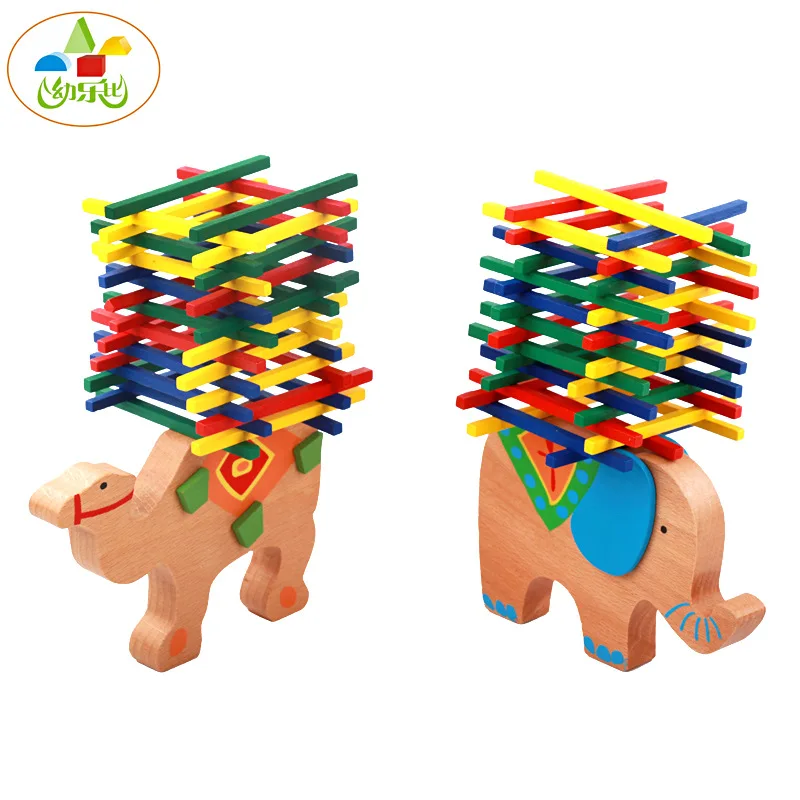 

Children's color bar balance beam Jenga parent-child interactive building blocks educational toys training hand ability/block