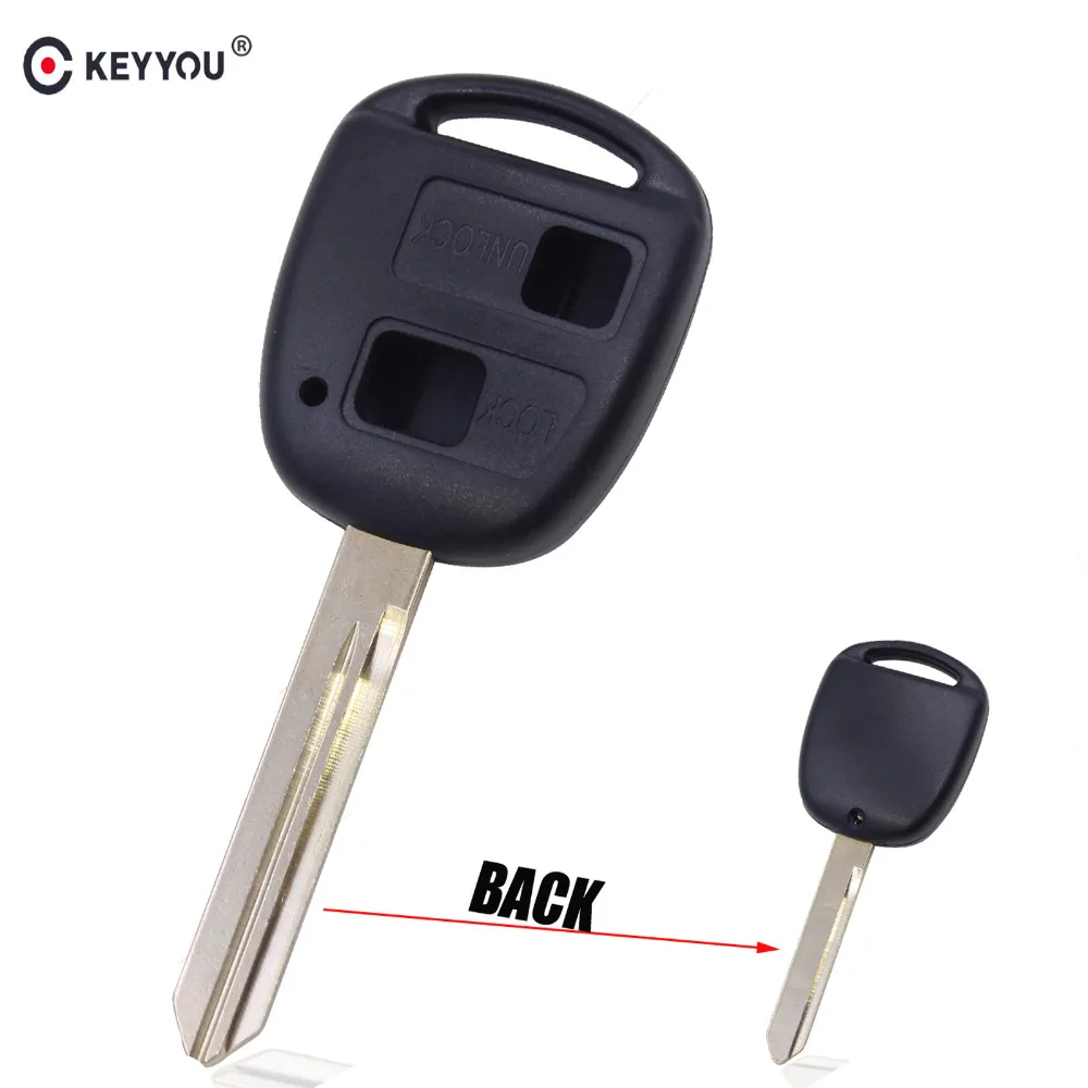 

KEYYOU Replacement Remote Key Shell Keykess Case Fob 2 Button For Toyota Yaris Carina Corolla Avensis Key With TOY47 Blade