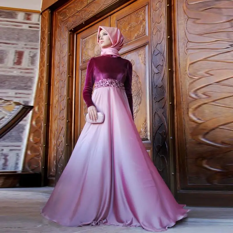 satin and velvet dress