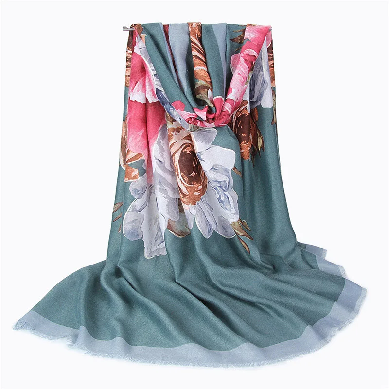 RUNMEIFA Модный женский шарф с большими цветами мягкие пляжные шали осень лето весна платок для женщин женская элегантная шаль размера плюс - Цвет: 3