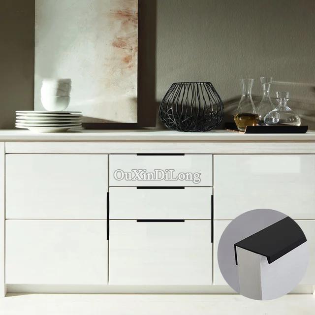 Hot 40pcs Modern Style Kitchen Door Furniture Handles Cupboard Hot 40pcs Modern Style Kitchen Door Furniture Handles Cupboard Drawer Wardrobe Cabinet Invisible Hidden Pulls And S