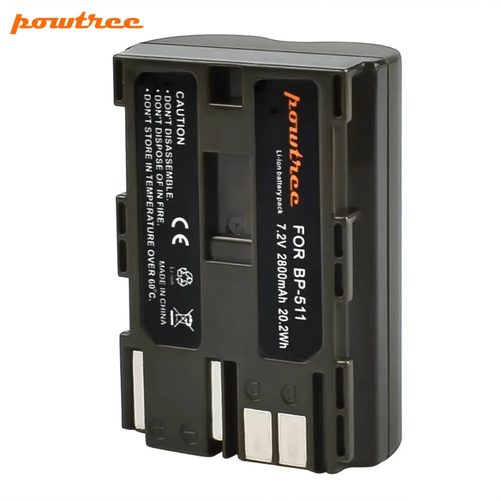 

1X 2800Mah BP-511 BP511 BP-511A BP511A Digital Camera Battery AKKU For Canon EOS 40D 300D 5D 20D 30D 50D 10D D60 G6 Batterie L10