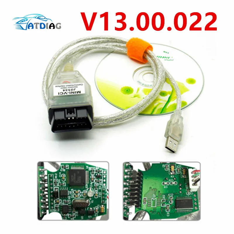 

New Arrival Single Cable Mini-VCI J2534 FOR TOYOTA TIS Techstream V13.00.022 Diagnostic Cable MINI VCI Free Shipping