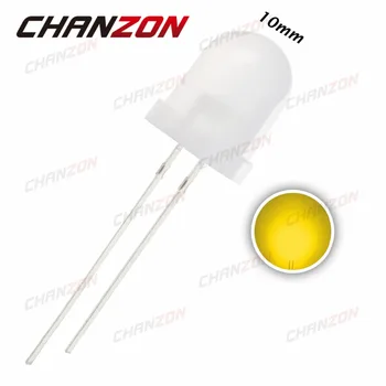 

50pcs LED 10mm Diode Yellow Diffused Round Wide Angle 2V Through Hole 10 mm LED Light Emitting Diode Lamp Electronic Components