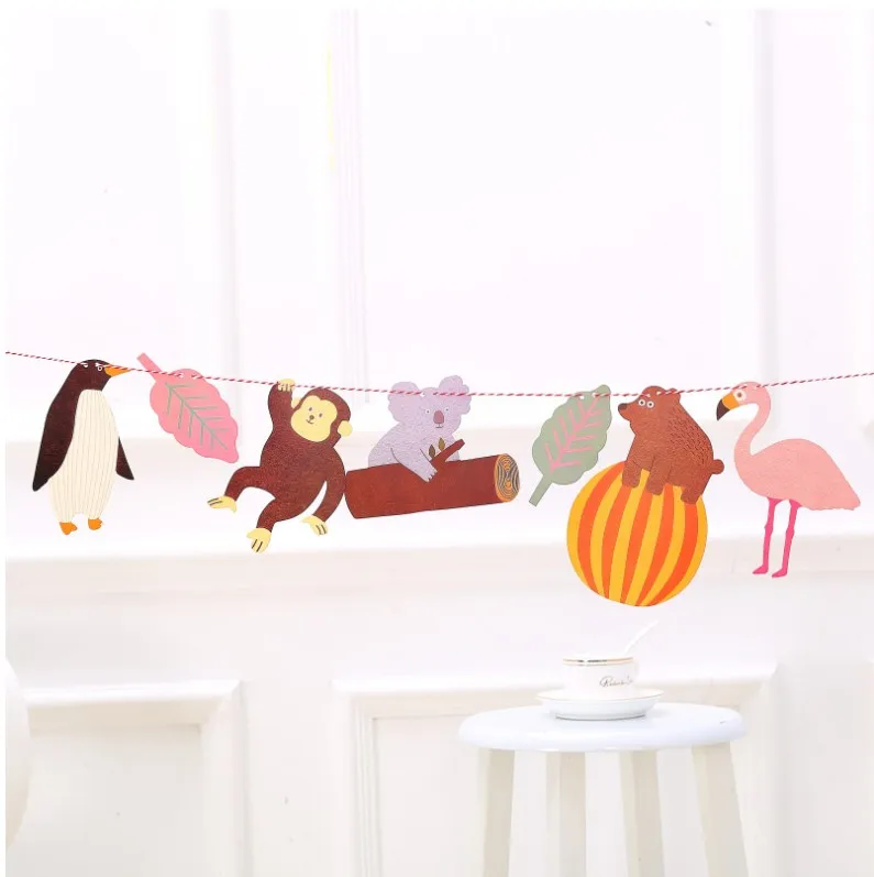 

Flamingos Leaf Monkeyon Bear Animal Garland Banner Decor Birthday Party Decor Bachelorette Party Decor Wedding Party Supplies