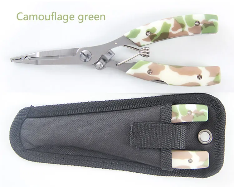 Livre de Aço Padrão de Camuflagem Braçadeira de Pesca Equipamento de Pesca Novo ao ar Ilure 2017 Inoxidável Pesca Tong Ferramenta Tesoura 17 High Quality Esporte e Lazer