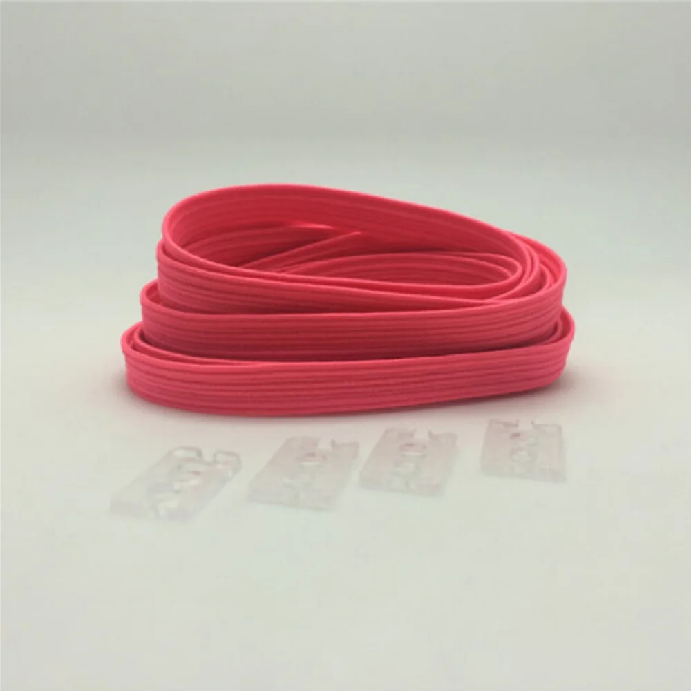21 цвет растягивающиеся фиксирующие шнурки без завязок ленивые Шнурки плоские кроссовки шнурки эластичные резиновые шнурки для обуви безопасные шнурки для детей 100 см - Цвет: watermelon red