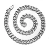 10/13/15/17/19mm Adjustable Choker Tail Hip Hop Rapper Stainless Steel Silver Color Or Gold Color Mens Cuban Curb Chain Necklace ► Photo 2/6