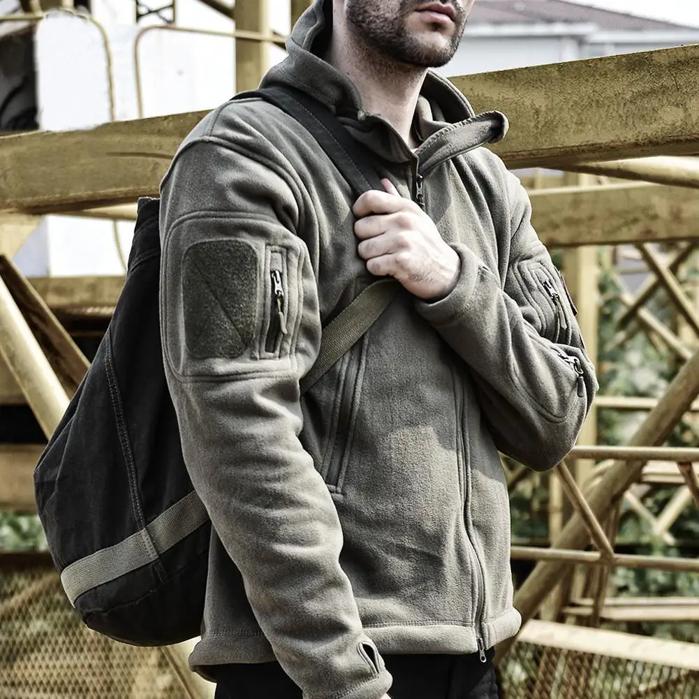 2018 الرجال الشتاء جاكيت من الصوف في الهواء الطلق الرياضة الدافئة الحرارية معطف المشي التخييم الإرتحال التزلج الصيد الذكور الستر الملابس
