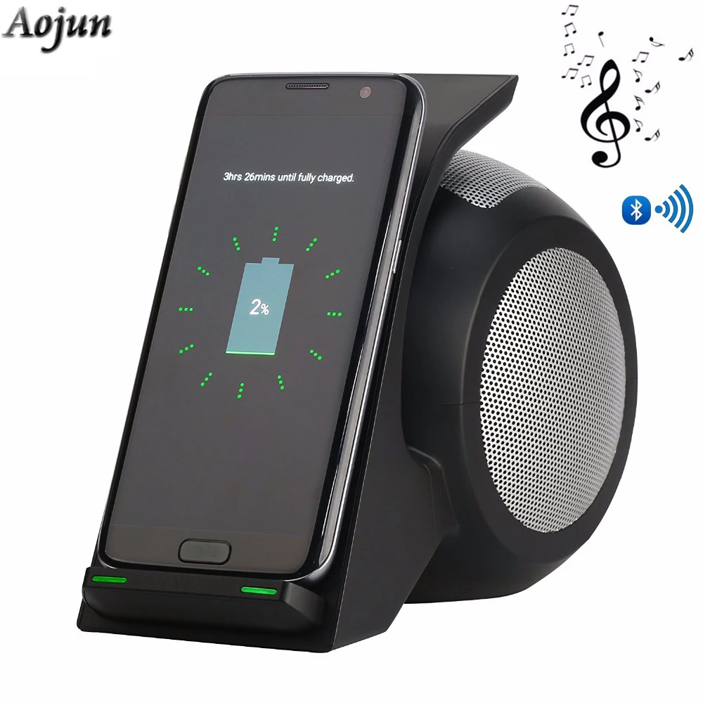 S8 Plus Fast Wireless Charger Qi Charging With Stereo Bluetooth Speaker Wireless Charging Stand For Samsung