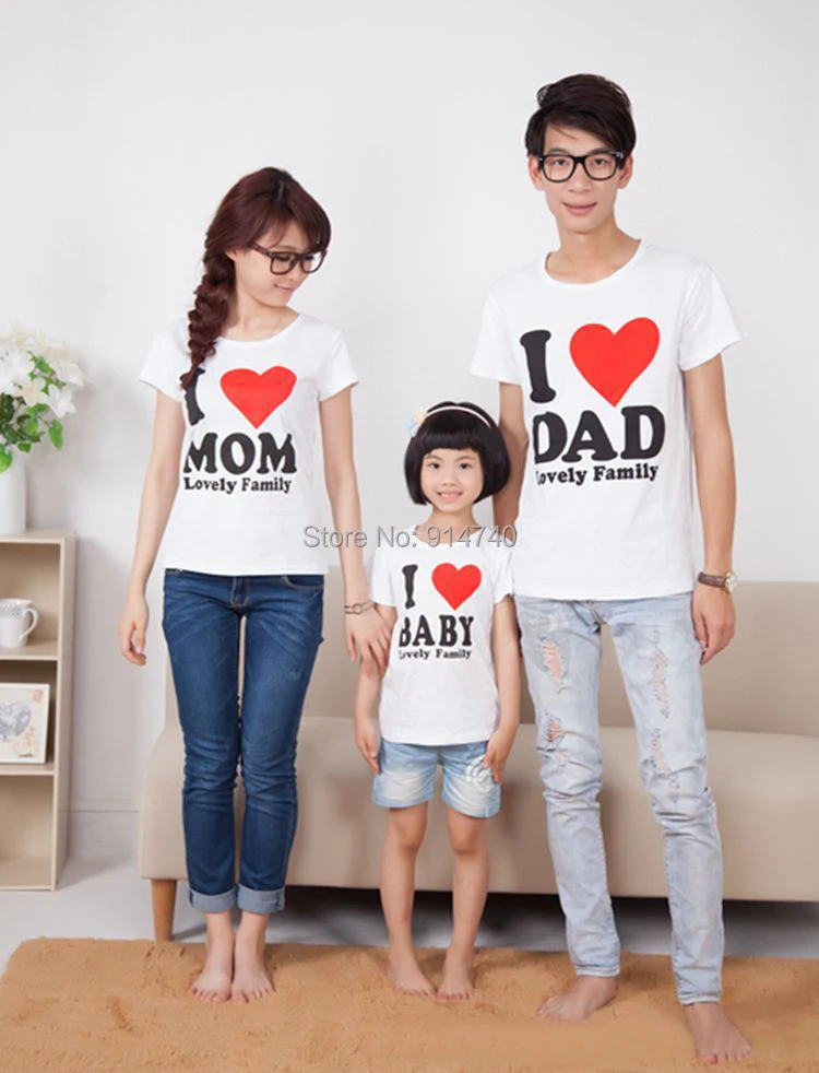 3pcs lot 2015 New Style Couple T Shirt Lovers T Shirt For Family 