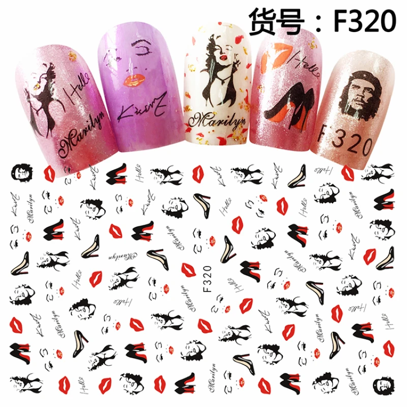 

UPRETTEGO SUPER THIN SELF ADHENSIVE 3D NAIL ART NAIL SLIDER STICKER VALENTINE'S LOVER KISS SWEET HEART BEARS F295-304