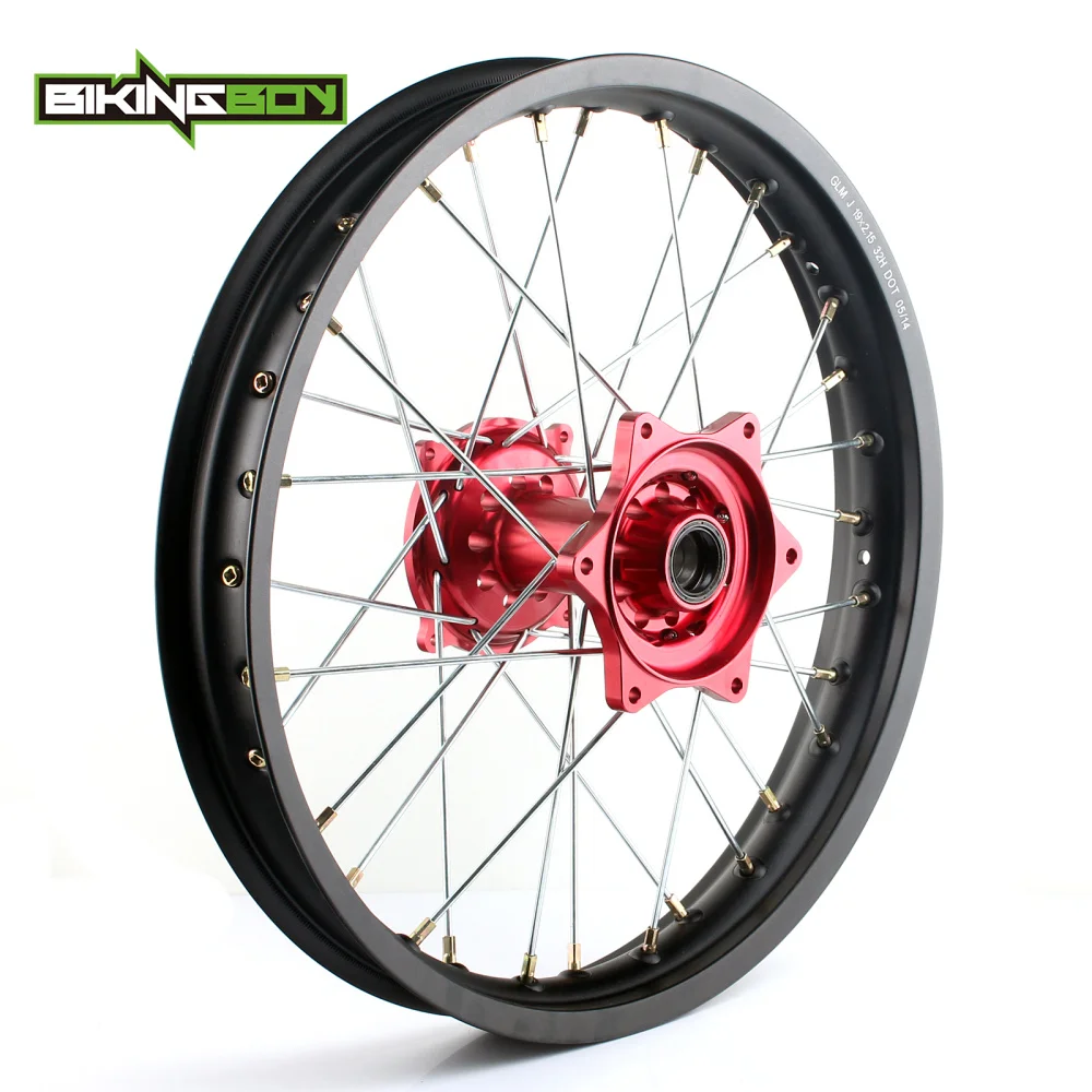 BIKINGBOY 19 &quotSupermoto MX обод заднего колеса Красный концентратор 36 спиц для Honda CR 125 250 R 02