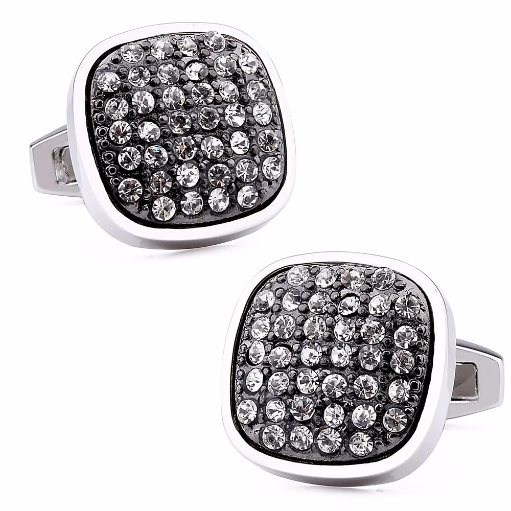 

Luxury Jewelry For Ceremony Clear Crystal Wedding Cufflinks For Groom