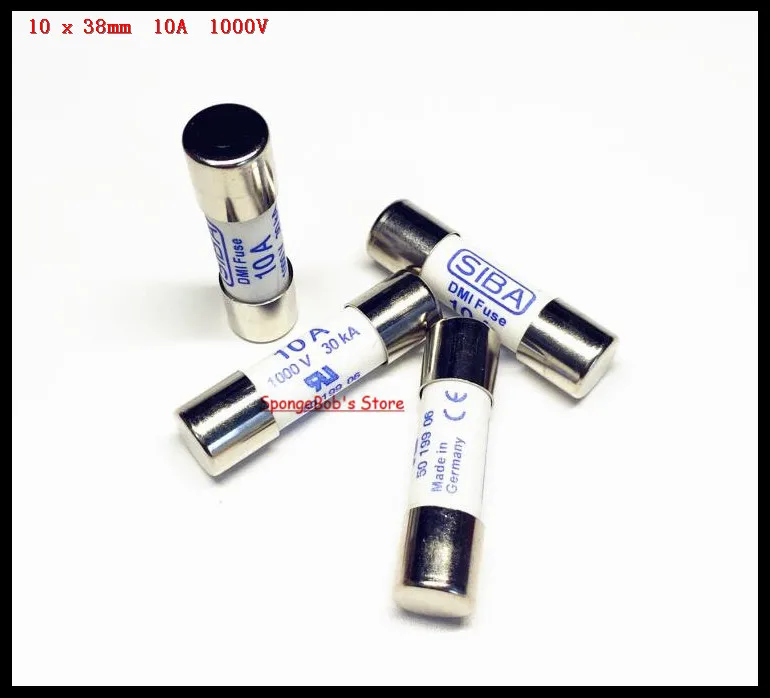 5-15 шт./лот 10x38 мм 10Amp 10A 1000 В 30KA SIBA керамический предохранитель DMI-предохранитель 50